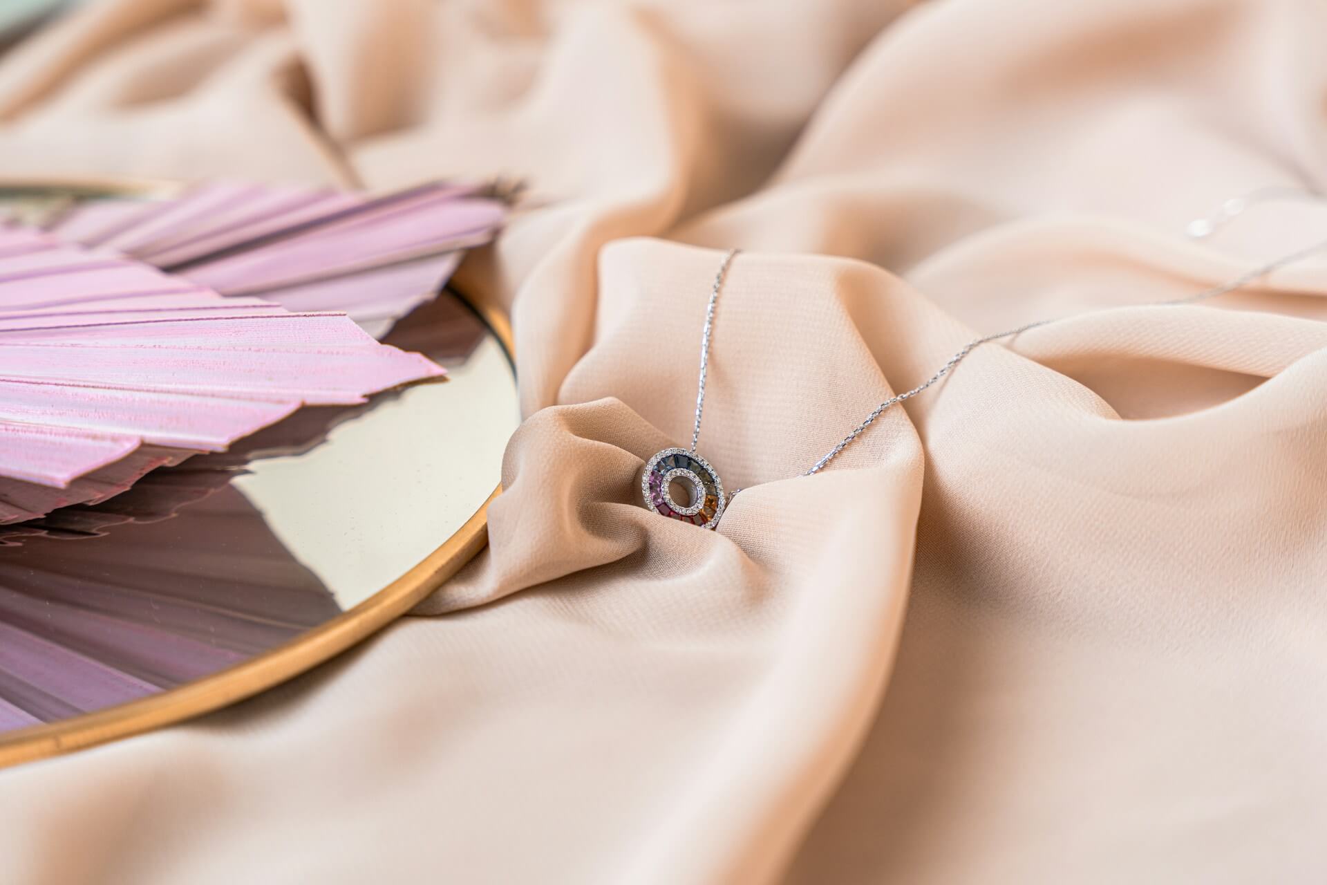 luxury gold necklace with stone